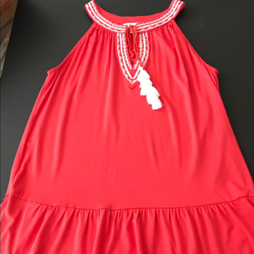 Neiman Marcus Tassel-Ruffle HALTER/TANK Top Size M